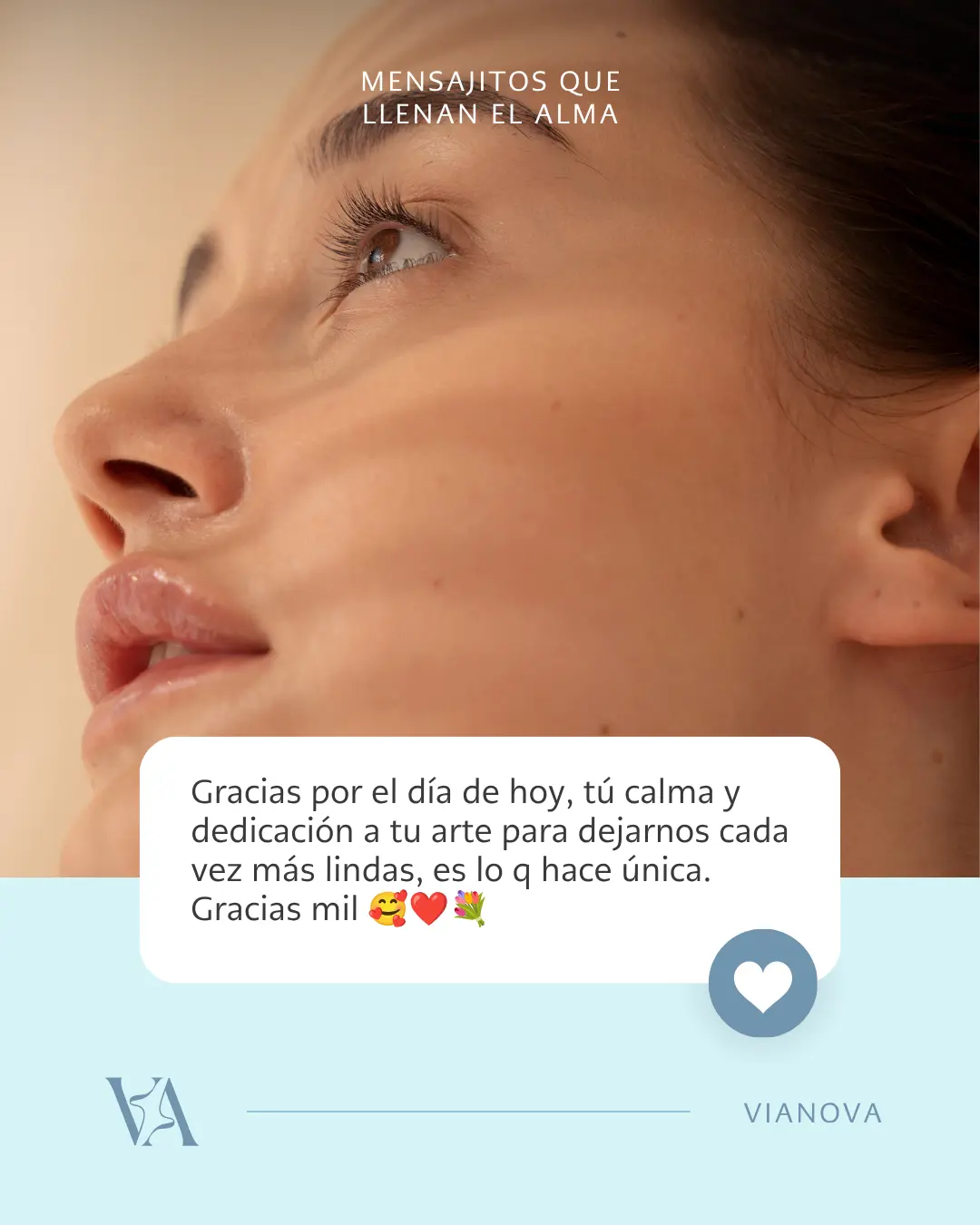Mensaje de agradecimiento de una clienta de Vianova